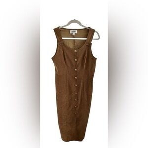 Vintage 90’s Just In Tyme Long Brown Dress Size 10 Mob Wife Victoria Beckham